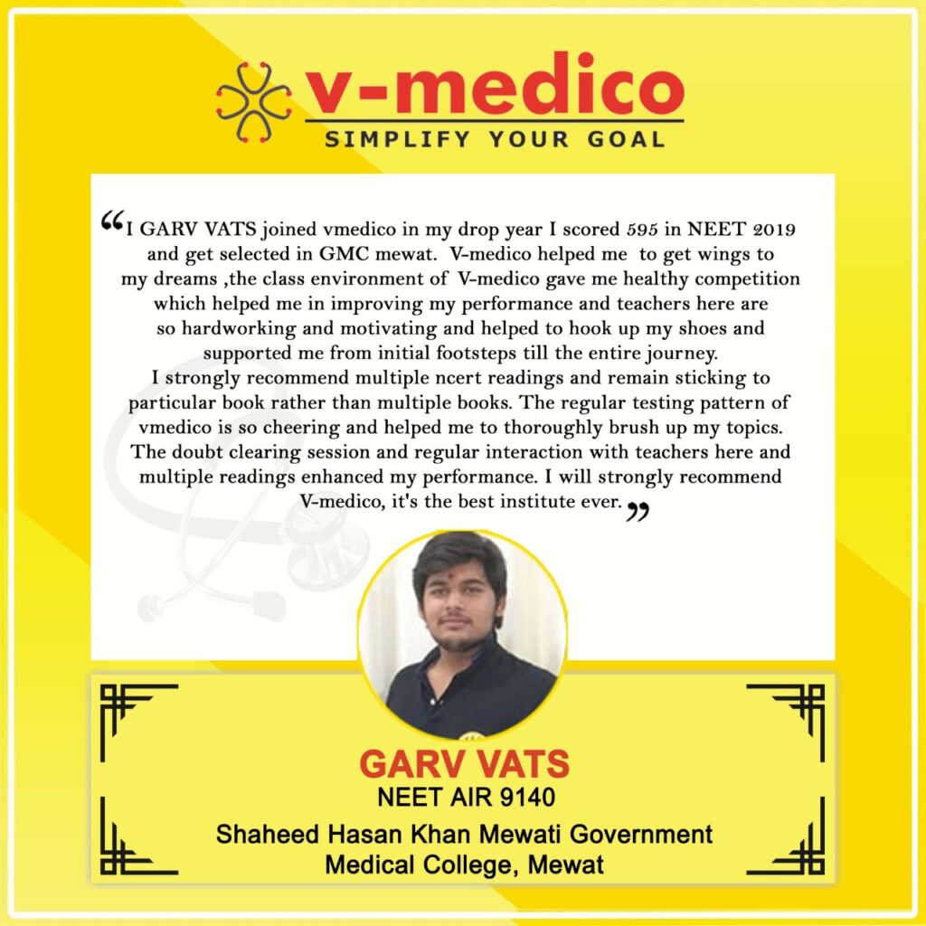 NEET aspirant testimonial V Medico V Medico student review about NEET preparation classes