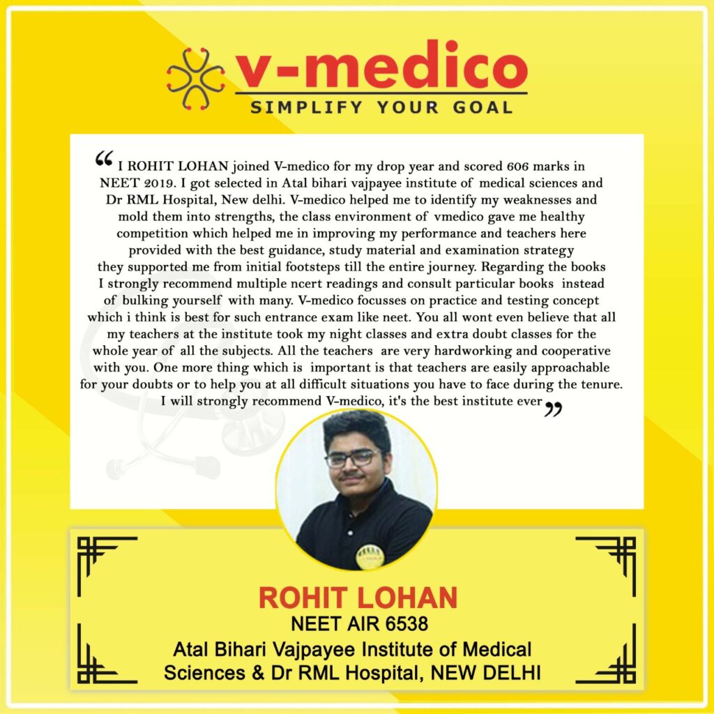 V Medico student review Happy student sharing NEET success story at V Medico